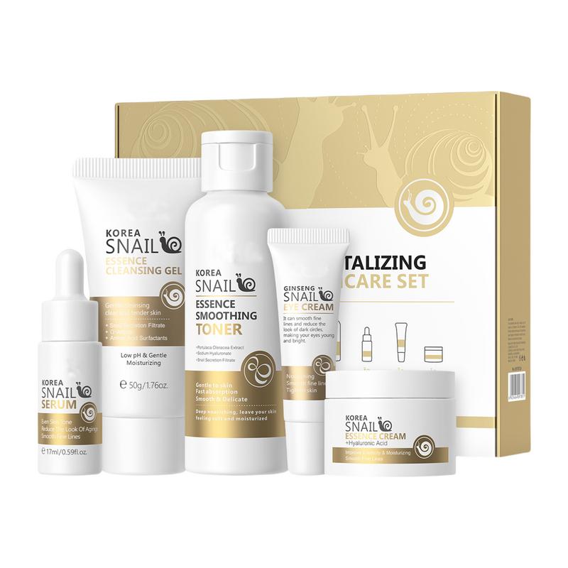 Snail Cream Gel - 5 Stuks Slak Collageen Huidverzorgingsset Vochtinbrengende