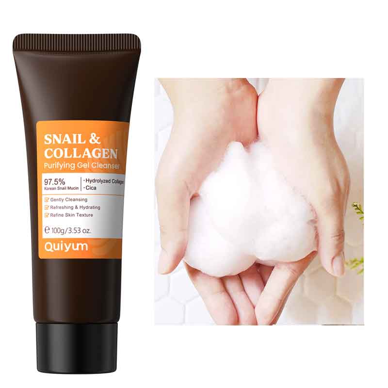 Snail Cream Gel - Snail Collagen Gezichtsreiniger, zachte reiniging, verwijdert